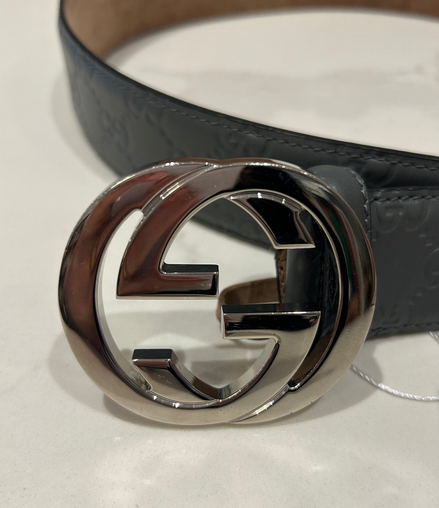 GUCCI Grey Guccissima Belt - Size 90/36