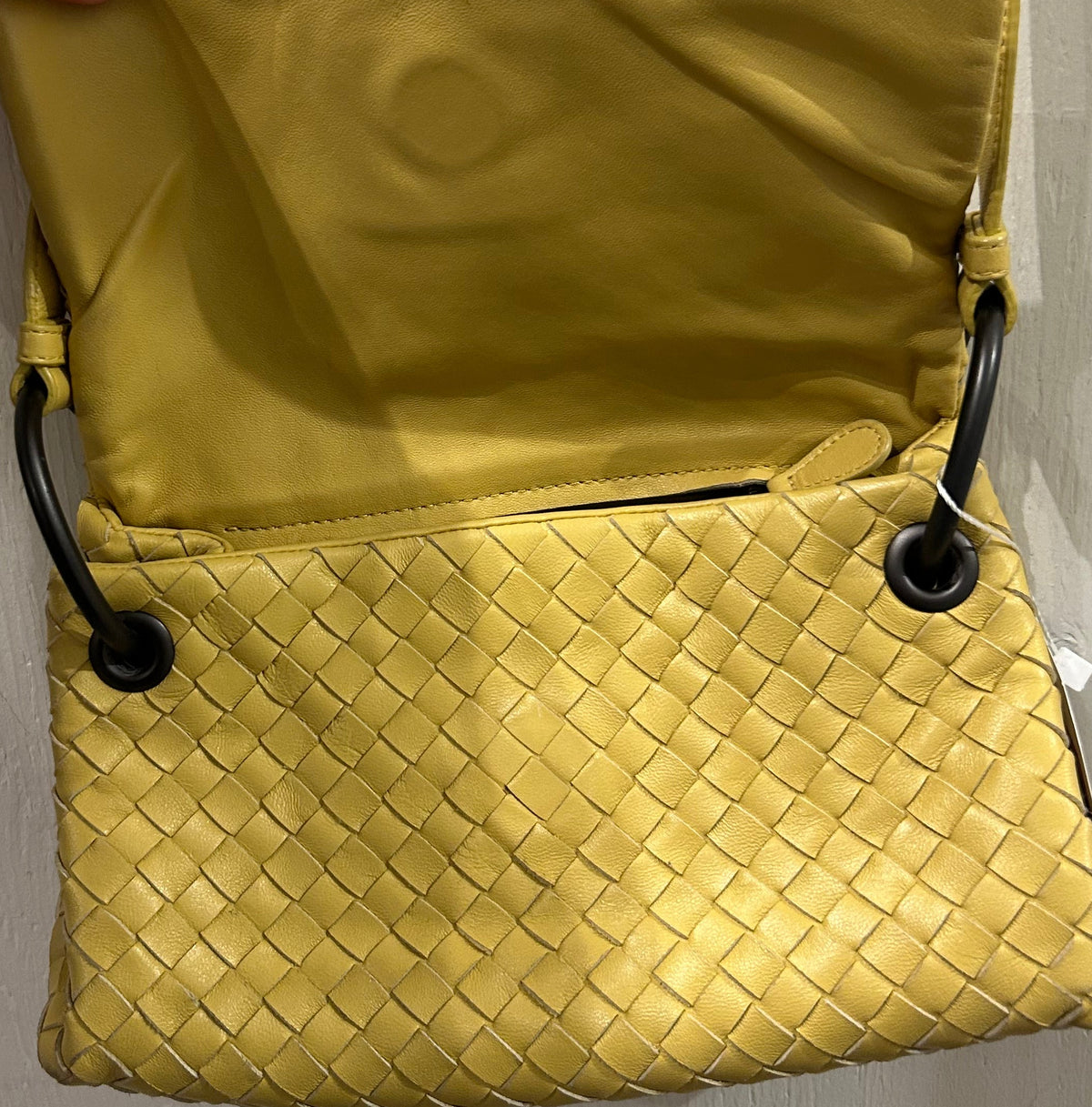 BOTTEGA VENETA Yellow Intrecciato Crossbody Bag
