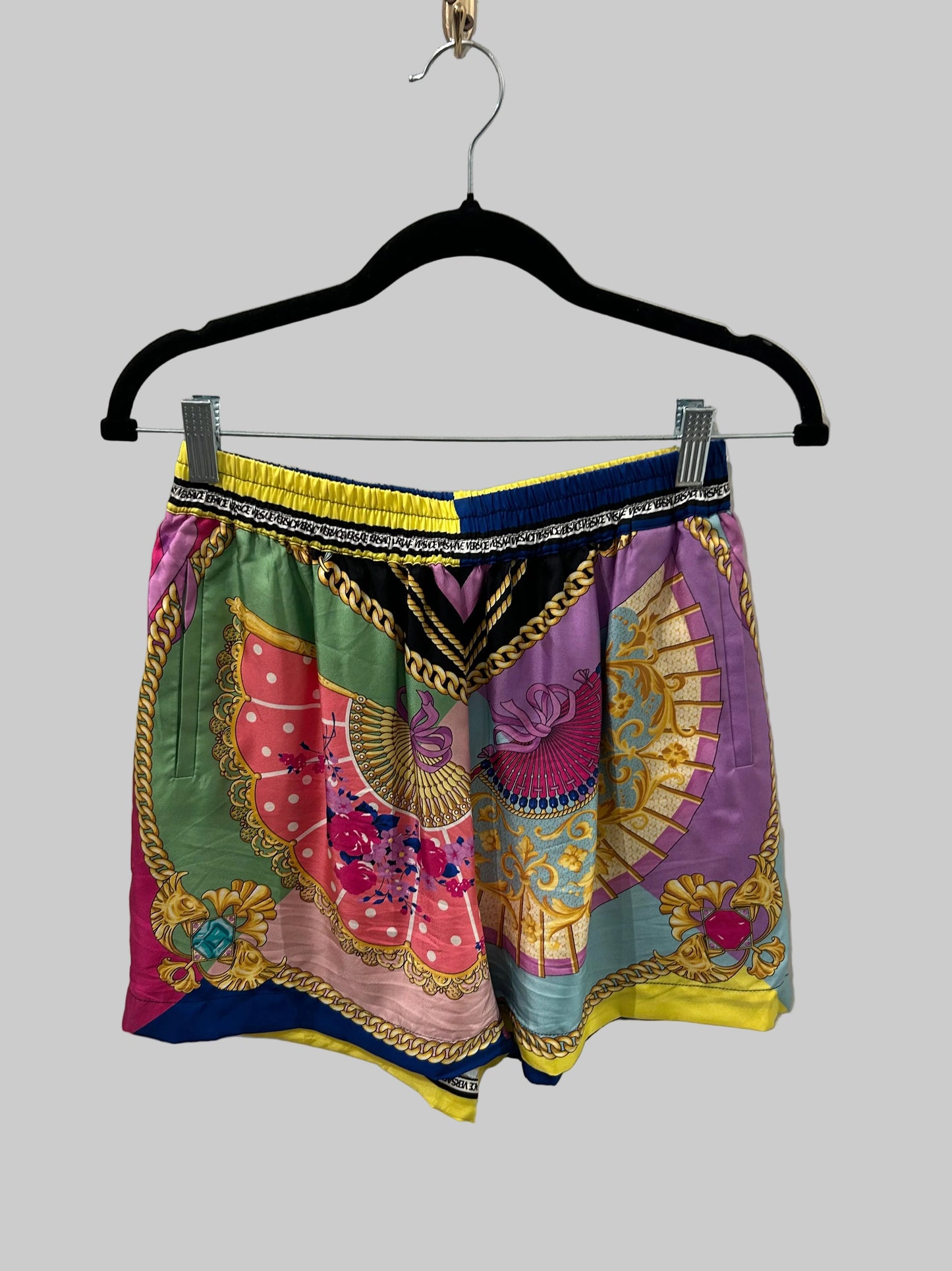 VERSACE Printed lace trim Bralette & Shorts - Size M