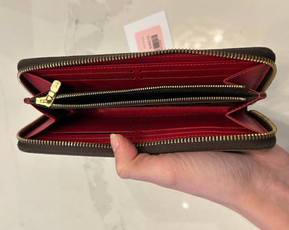 LOUIS VUITTON Clémence Wallet In Damier Ébène Canvas