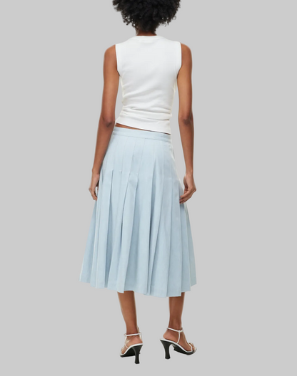 NEW* BABATON Pleated Denim Midi Skirt - Size 8