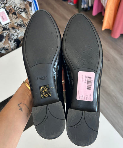 PRADA Black Patent Flats - Size 39