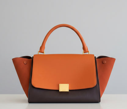 CÉLINE Trapeze Top Handle Bag With Strap