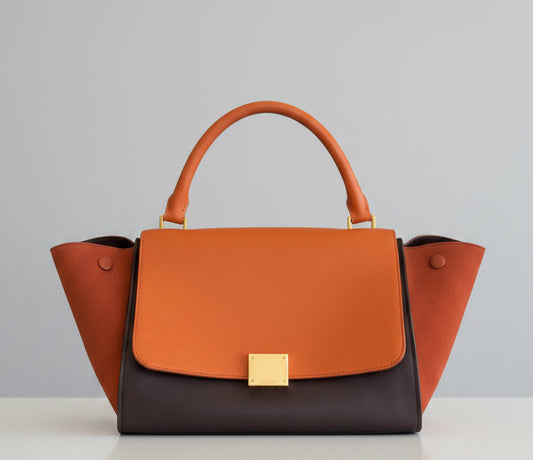 CÉLINE Trapeze Top Handle Bag With Strap