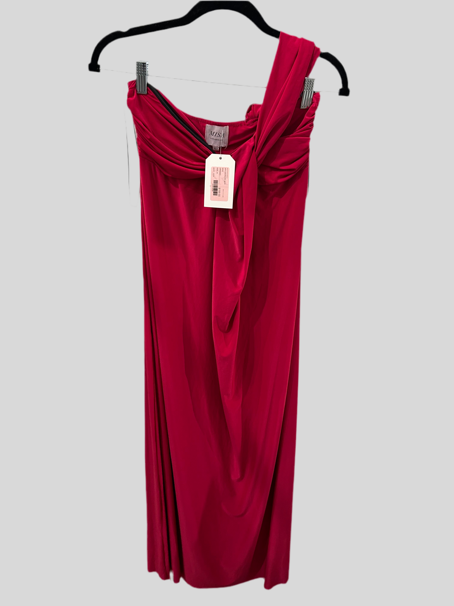 MISA Pink One Shoulder Gown - Size xs