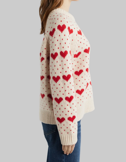 NEW* THE GREAT The Intarsia Heart Wool Blend Sweater - Size L