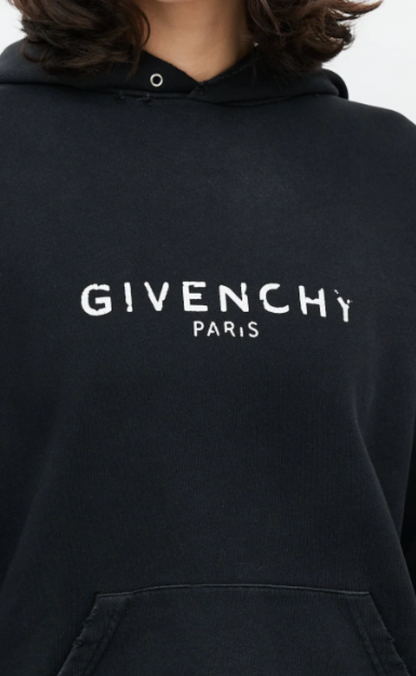 Givenchy Distressed Logo Hoodie - Size S