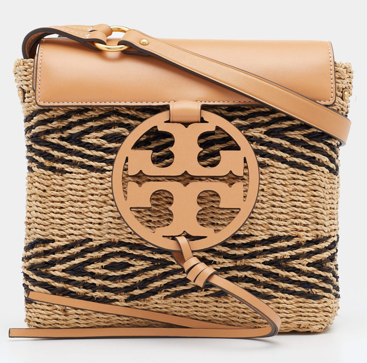 TORY BURCH Straw Miller Crossbody Bag