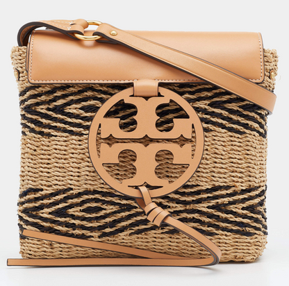 TORY BURCH Straw Miller Crossbody Bag