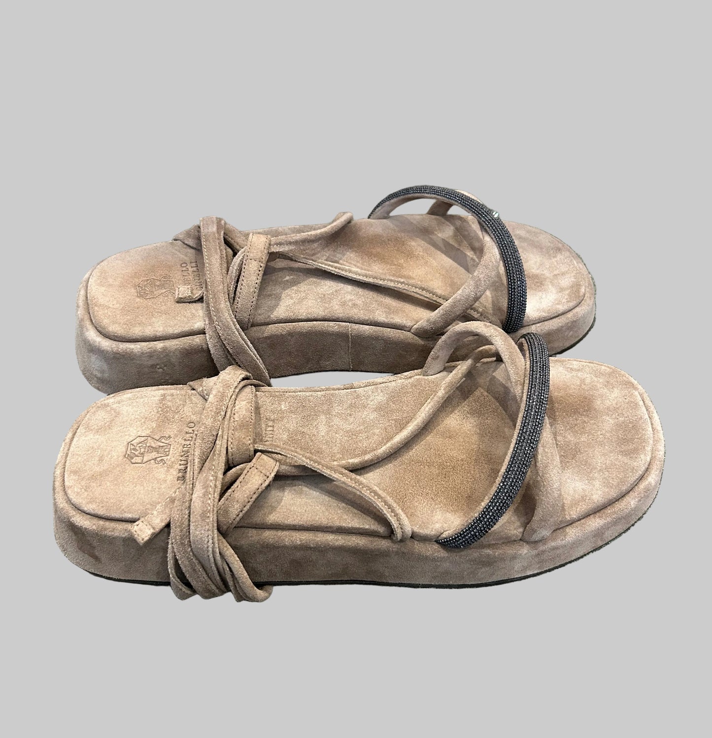 BRUNELLO CUCINELLI Ankle Tie Platform Sandals - Size 40