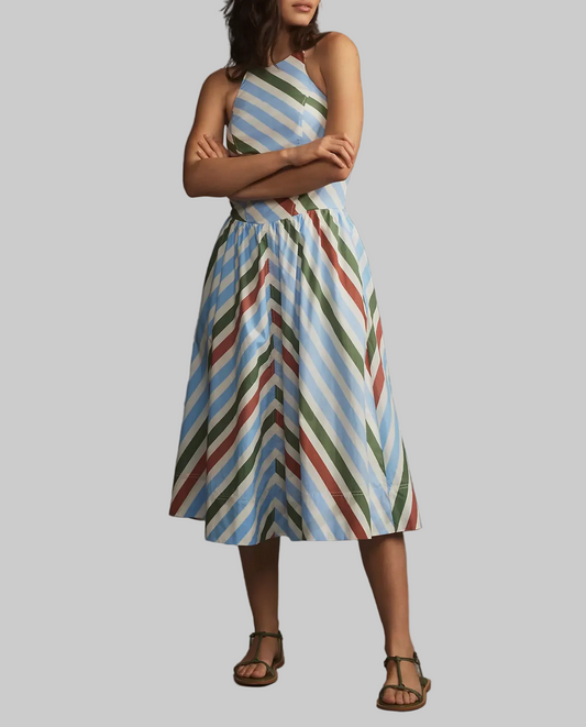 MAEVE Striped Halter Dress - Size xs