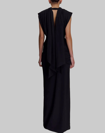 NEW* MESHKI Giulia Chiffon Draped Maxi Dress - Size XS