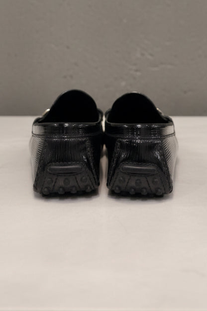 LOUIS VUITTON Black Epi Leather Loafers - Size 37