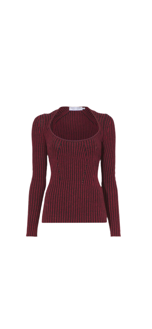 PROENZA SCHOULER Plaited Rib Scoop Neck Sweater - Size Large