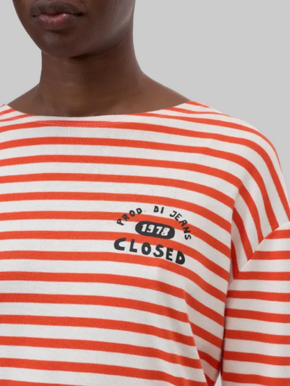 CLOSED Orange Stripe Longsleeve - Size M