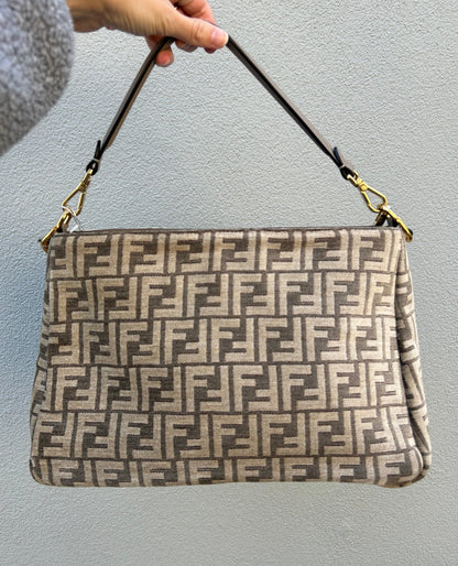 FENDI Chenille Vitello Seta Plexiglass FF Fendi O'Lock Shoulder Bag