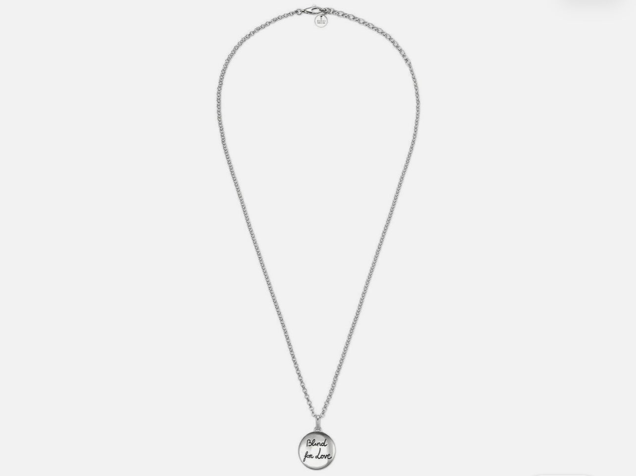 GUCCI Blind For Love 925 Sterling Silver Necklace