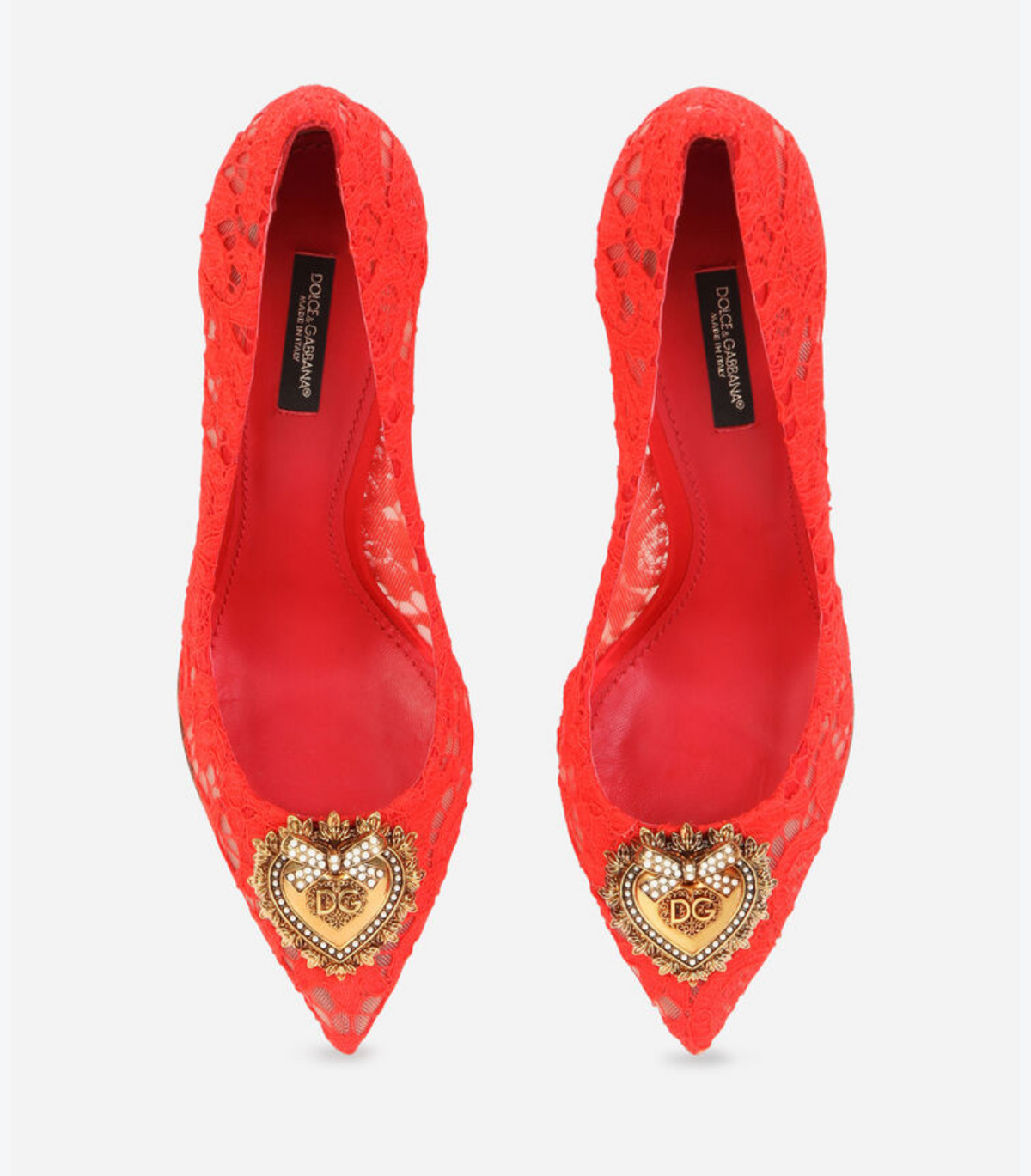 DOLCE & GABBANA Lace Mesh Bellucci & Bianca Pumps - Size 37.5