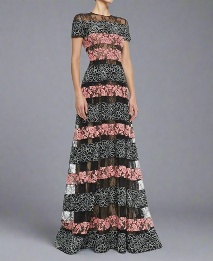 ELIE SAAB Lace Panel Gown - Size 36