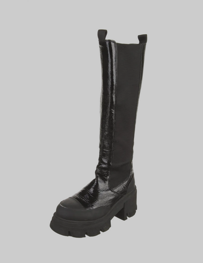 GANNI Patent Leather Chelsea Boot - Size 39