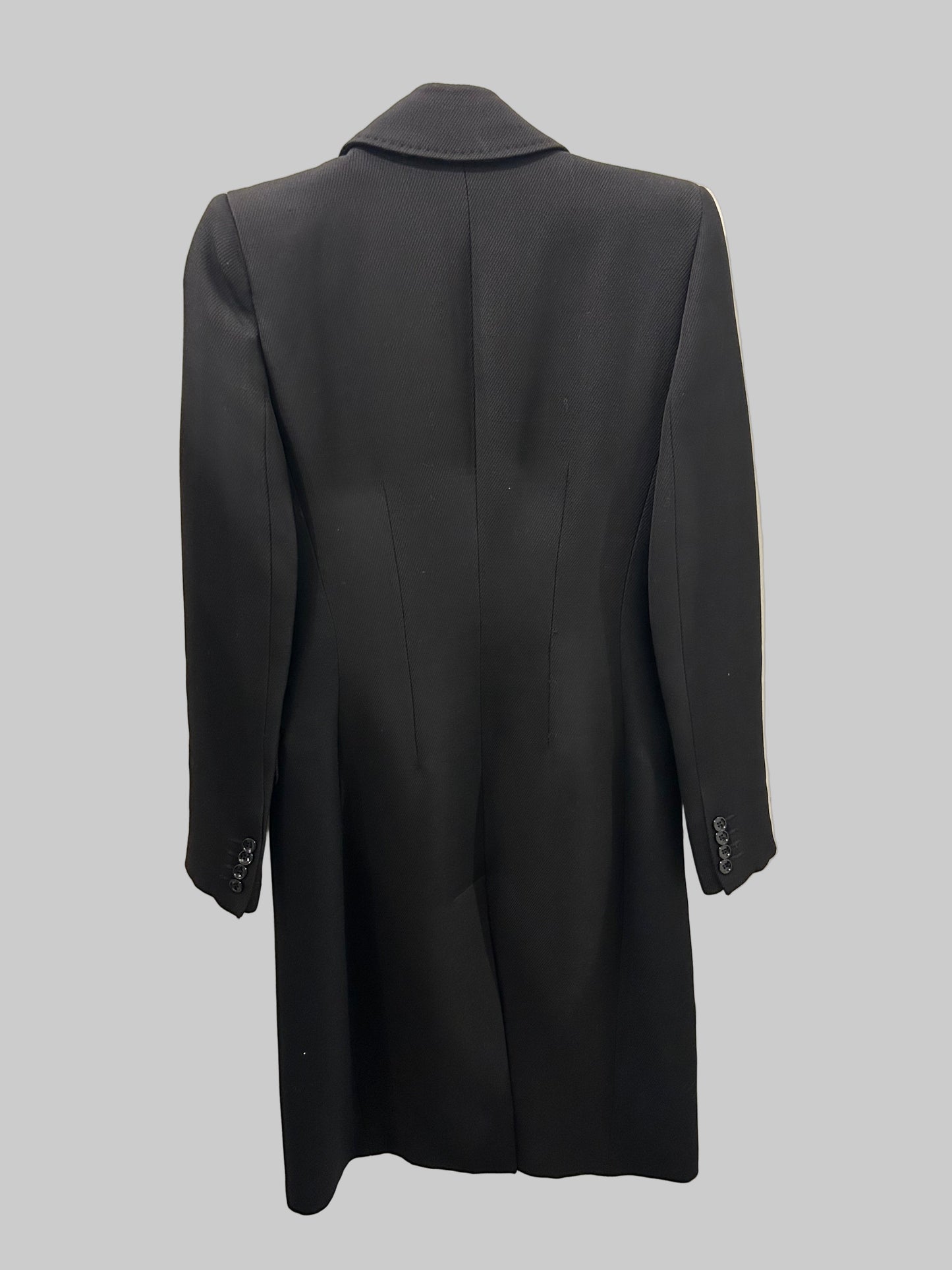 DOLCE & GABBANA Black Wool Coat - Size 42 s