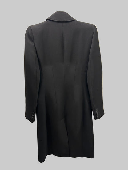 DOLCE & GABBANA Black Wool Coat - Size 42 s