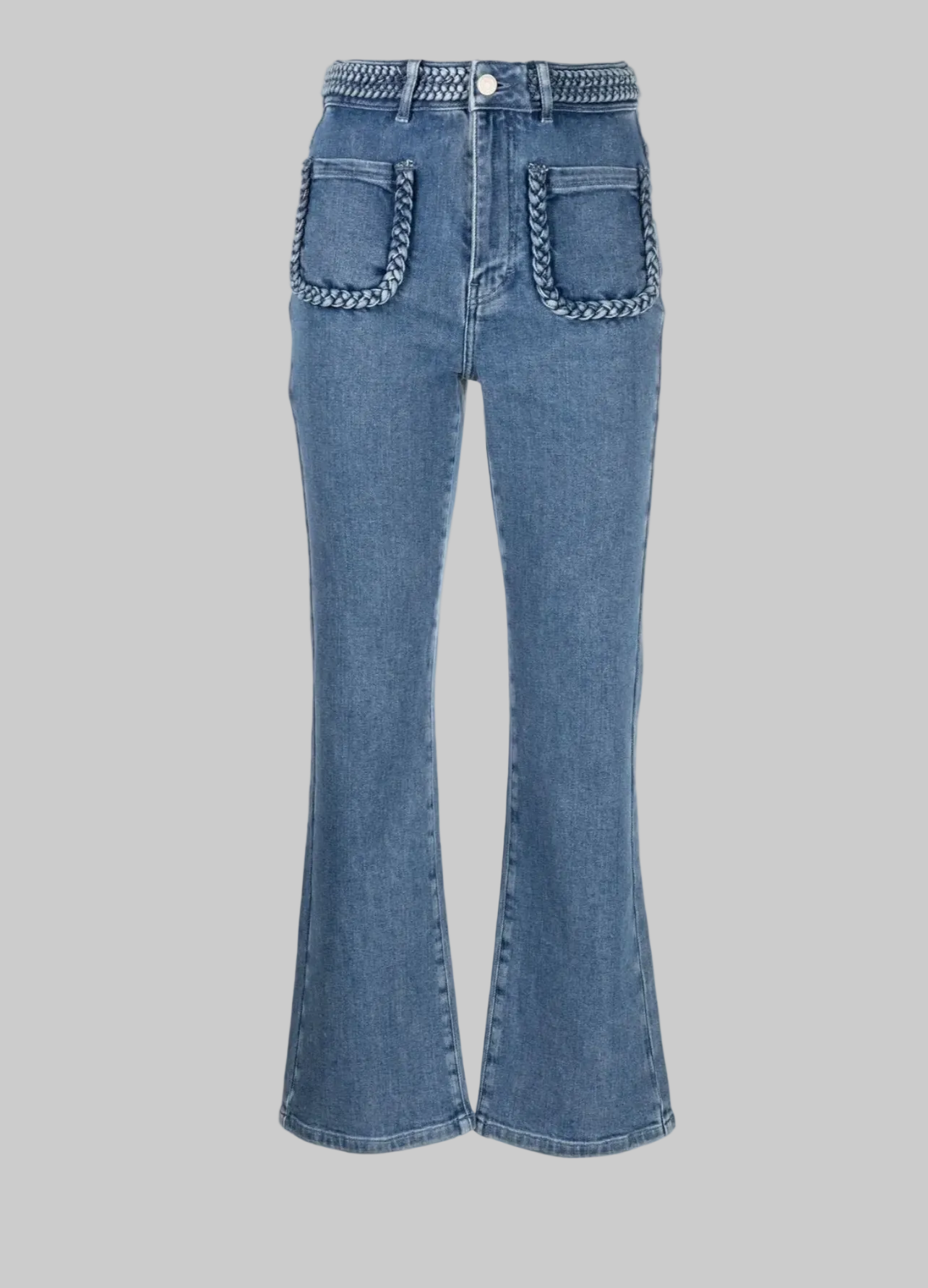 MAJE Braided Denim Cropped Pants - Size 36