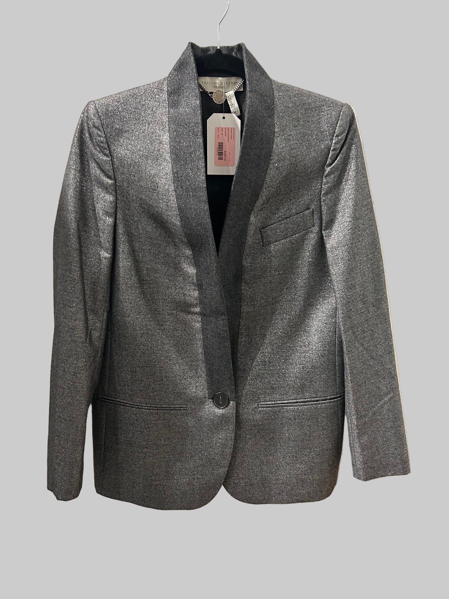 STELLA MCCARTNEY Metallic Grey Blazer - Size 38