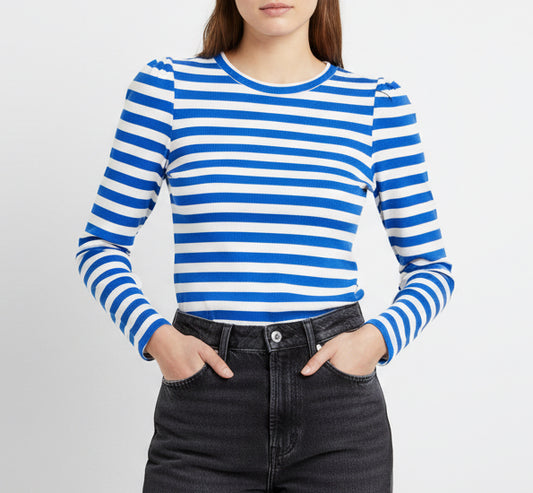 GANNI Puff Sleeve Striped Long sleeve - Size L