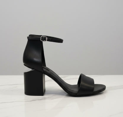 ALEXANDER WANG Black Leather Cutout Sandals