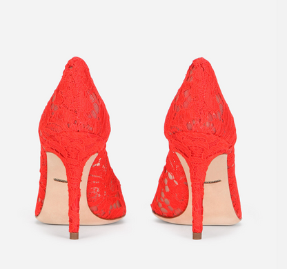 DOLCE & GABBANA Lace Mesh Bellucci & Bianca Pumps - Size 37.5