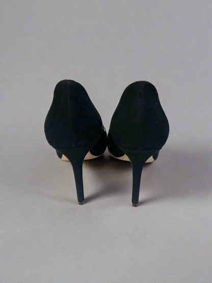 JIMMY CHOO Suede Crystal Embellished Pumps - Size 39.5