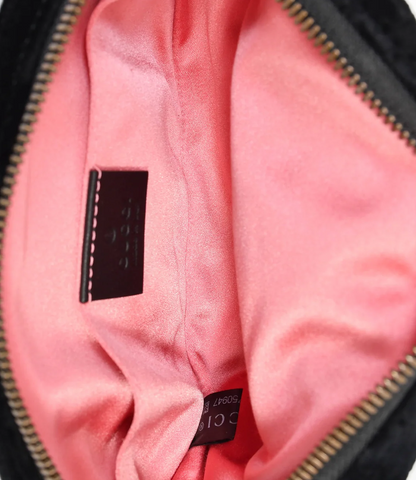 GUCCI Chevron Velvet Marmont Belt Bag