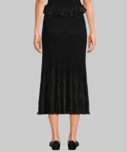 ULLA JOHNSON Vera Rib-Knit Midi Skirt - Size M