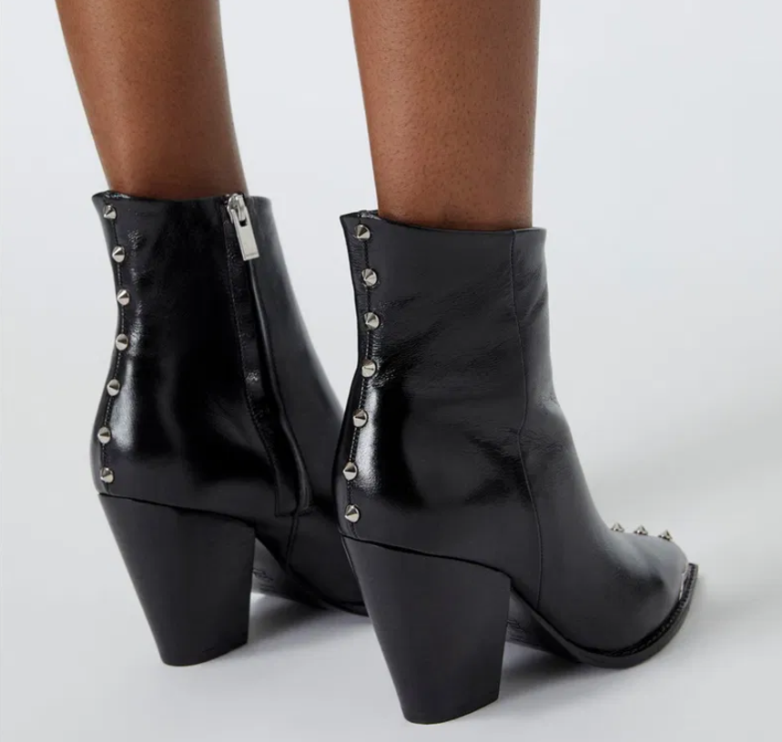 THE KOOPLES Leather Studded Boots - Size 38