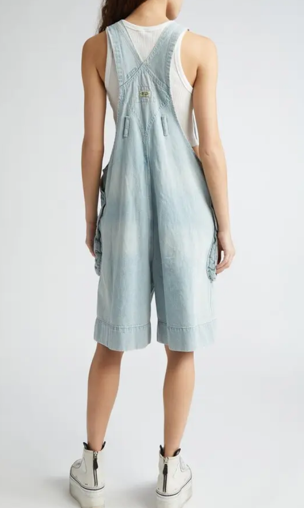 R13 Denim Short Overalls - Size s