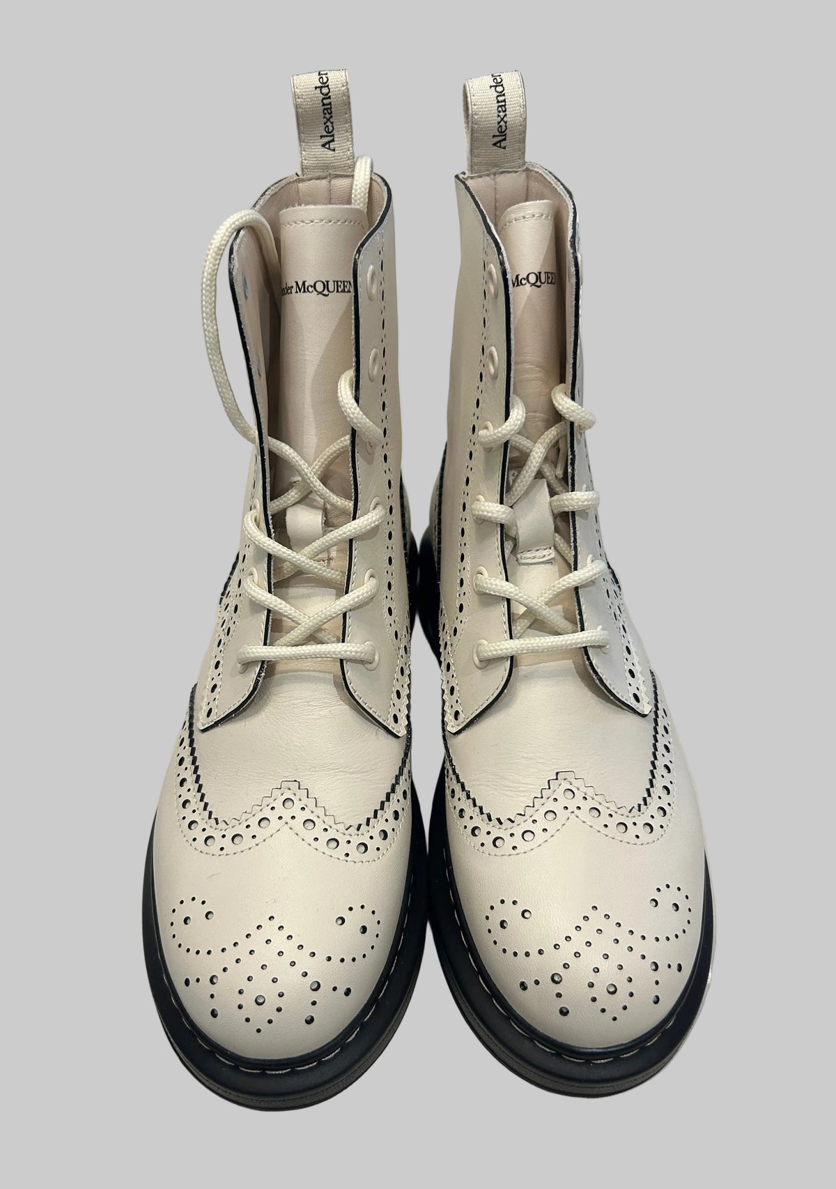 ALEXANDER MCQUEEN Brogue Lace Up Boots - Size 37