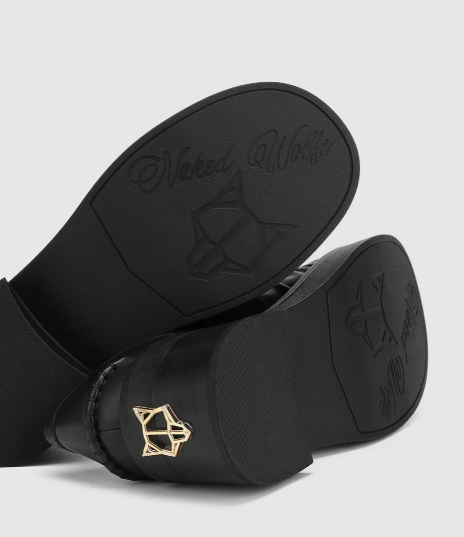 NEW* NAKED WOLFE Fuse Black Leather Loafers - Size 9