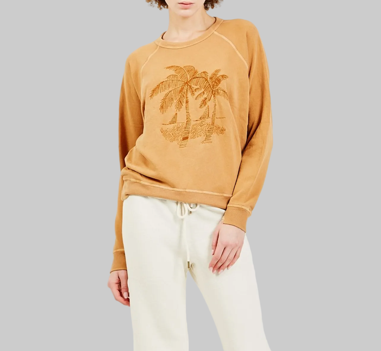 THE GREAT College Palm Trees Crew Neck Sweater - Size 2