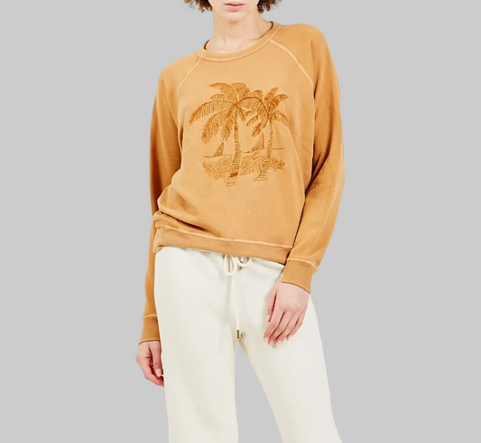 THE GREAT College Palm Trees Crew Neck Sweater - Size 2
