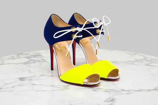 CHRISTIAN LOUBOUTIN Two Tone Suede Heels - Size - 38