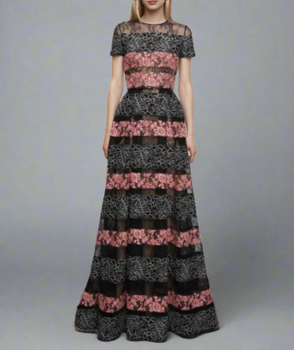 ELIE SAAB Lace Panel Gown - Size 36