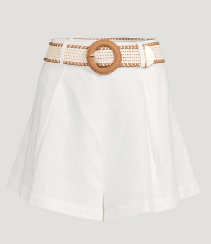 New* ZIMMERMANN
Halliday Belted Linen Shorts - Size 0