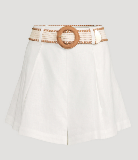 New* ZIMMERMANN
Halliday Belted Linen Shorts - Size 0