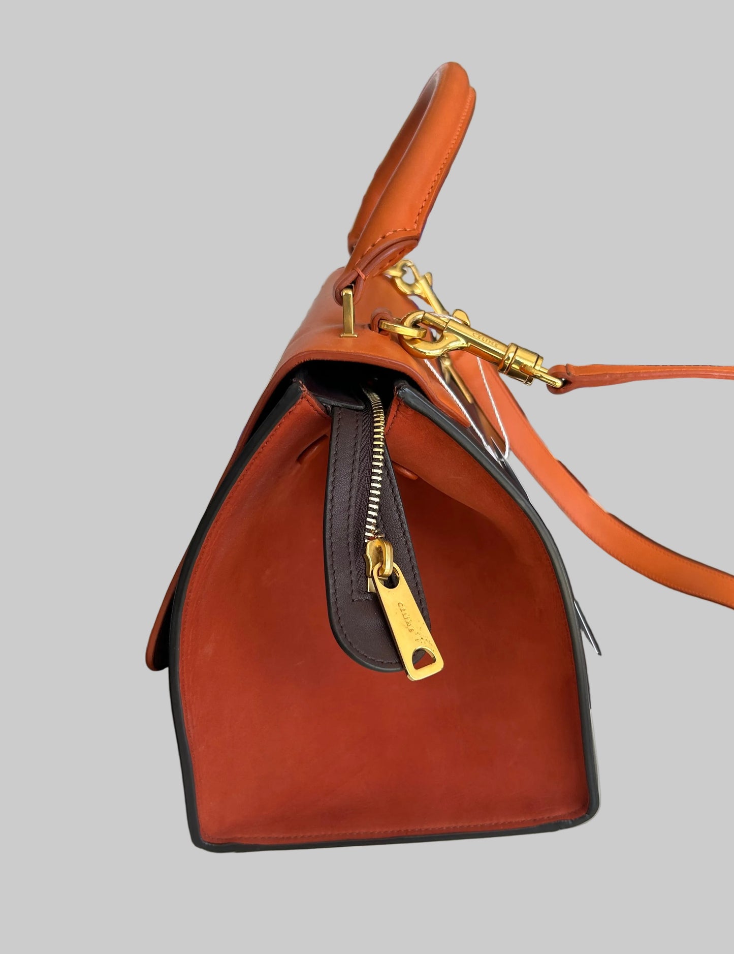CÉLINE Trapeze Top Handle Bag With Strap
