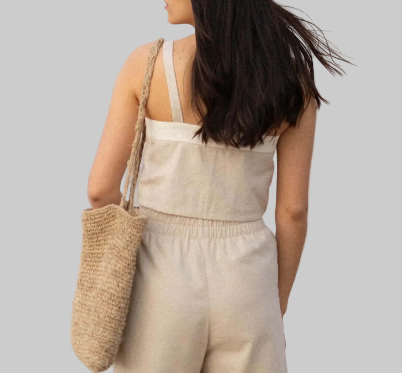 HARLY JAE Linen Crop Top - Size S