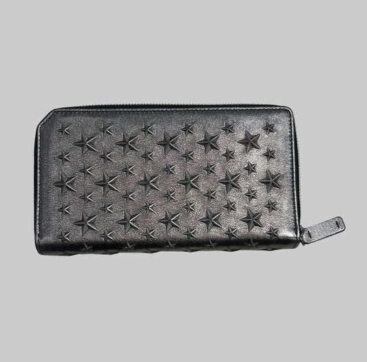 JIMMY CHOO Zip Around Metallic Stars Wallet
