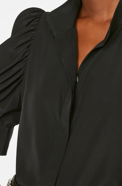 FRAME Black Silk Gillian Blouse - Size S