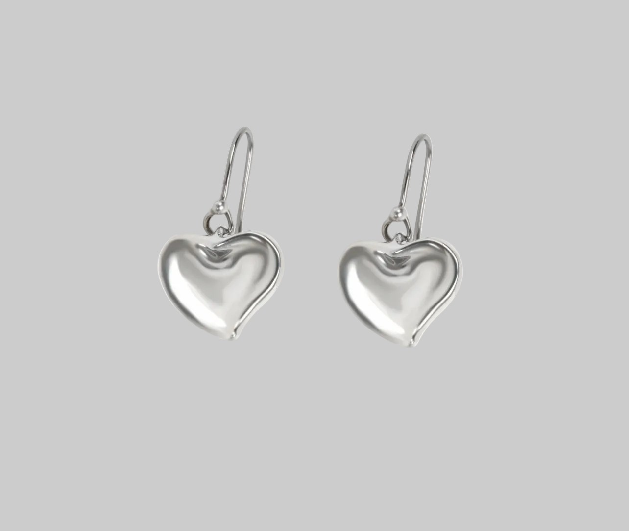 TIFFANY & CO. Elsa Peretti Heart Drop Earrings Sterling Silver