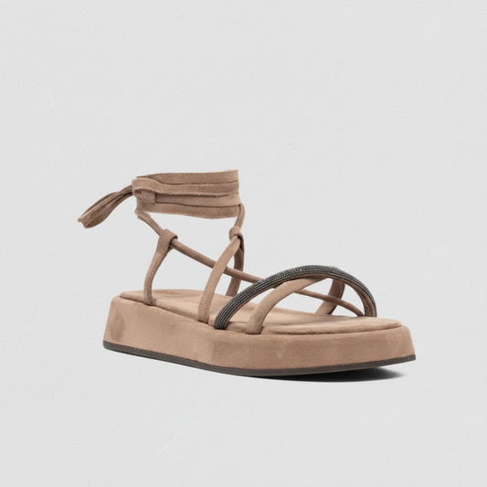 BRUNELLO CUCINELLI Ankle Tie Flatform Sandals - Size 40